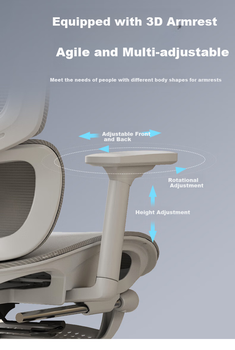 Qishengmingyuan LC-1895 Ergonomic Office Chair with Dual Backrest, Lumbar Support And Footrest for Computer Workstation And Gaming 11