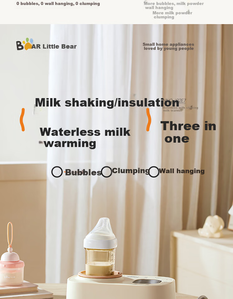 Bear Milk Shaker And Warmer, All-In Baby Automatic No-Water Milk Heating/Insulation/Defrosting Four-In J02E7 6