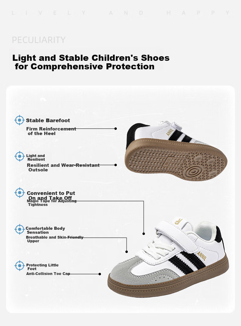 ANNIL Boys' Black Sneakers, Spring 2026 Soft-Soled Lightweight Low-Top Skateboard Shoes, Children's Training Shoes, 4182 Black Size 33 1