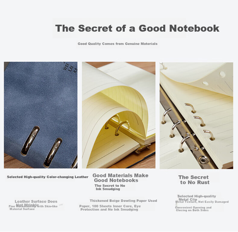 TENGXIONG Loose-Leaf Notebook, Simple And Stylish U-Shaped Clasp Journal, Detachable Thickened Record Book, Business Gift Box Set, Practical Gift with Customizable Logo 1