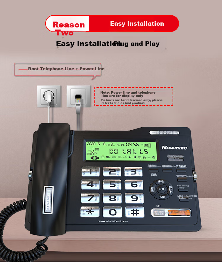 Newmine HL2008TSD-918 (R) Recording Telephone, Automatic Recording Landline, Office Phone, Supports Domestic Operating Systems 3