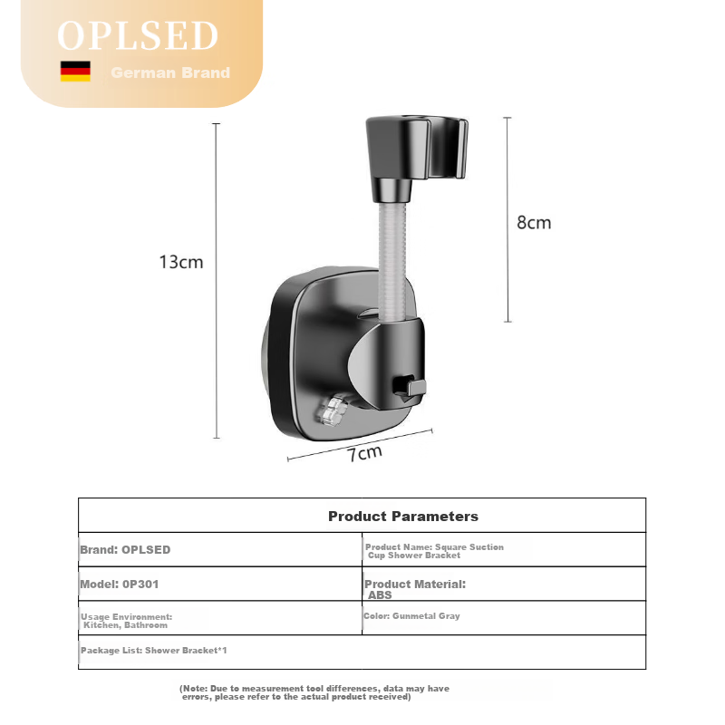 OPLSED [Germany] Shower Head Holder, No Drilling Required, Strong Suction Cup Base, Adjustable And Rotatable