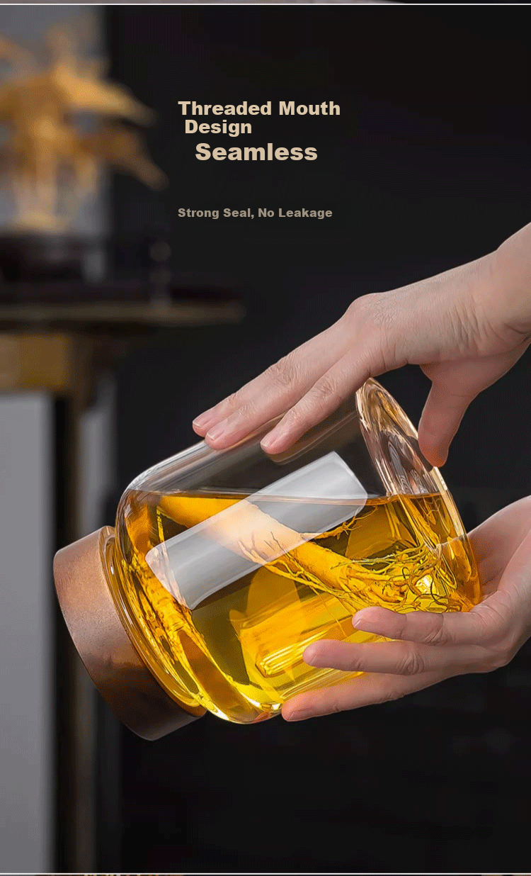 CRISTALGLASS Glass Infusion Bottle Container, Sealed Jar for Ginseng Wine, Plum And Loquat Self-Made Wine, Pickling Jar for Kimchi, 3000ML 9