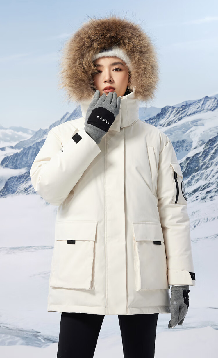 CAMEL Outdoor Down Jacket Unisex 035 Water-Repellent Thickened Warm Parka Coat 11