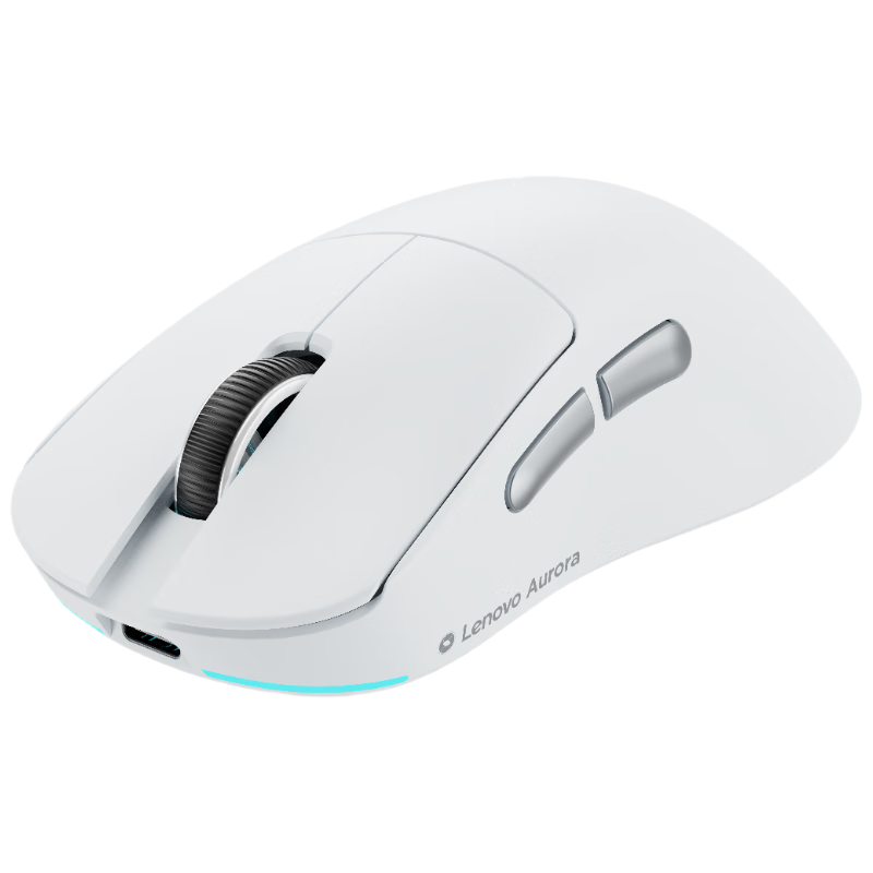 Lenovo GM11WR Wireless Bluetooth Tri-Mode Mouse Gaming Rechargeable RGB Lighting Laptop Office Computer Mouse Aurora Series Right-Handed White
