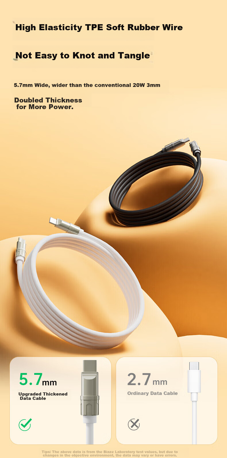 BIAZE Type-C Data Cable, Dual-Ended PD60W Fast Charging, Ctoc Car Charger, Compatible with Apple IPhone 18 Pro Max 17/16/15, Huawei, Xiaomi Tablets 3