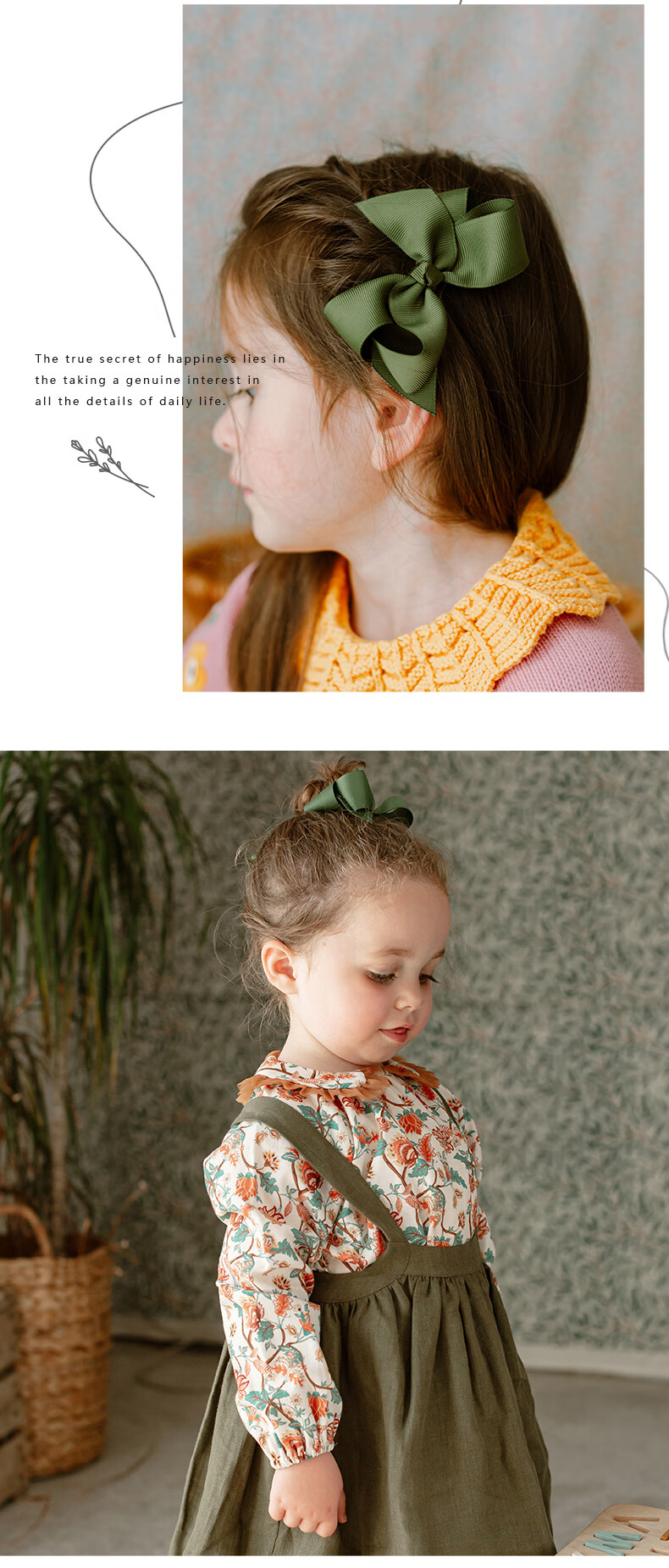 Happyology UK Kids Hair Clips Set of 2 Cute Ribbon Bow Hair Accessories for Girls 3