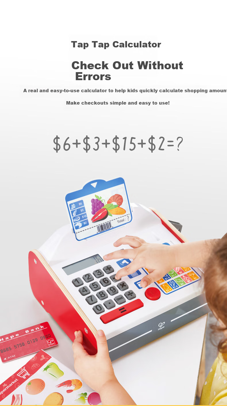 Hape (Germany), Children's Pretend Play Toy, Supermarket Shopping, Realistic Mini Store Cashier Counter, Holiday Gift, E3184 5