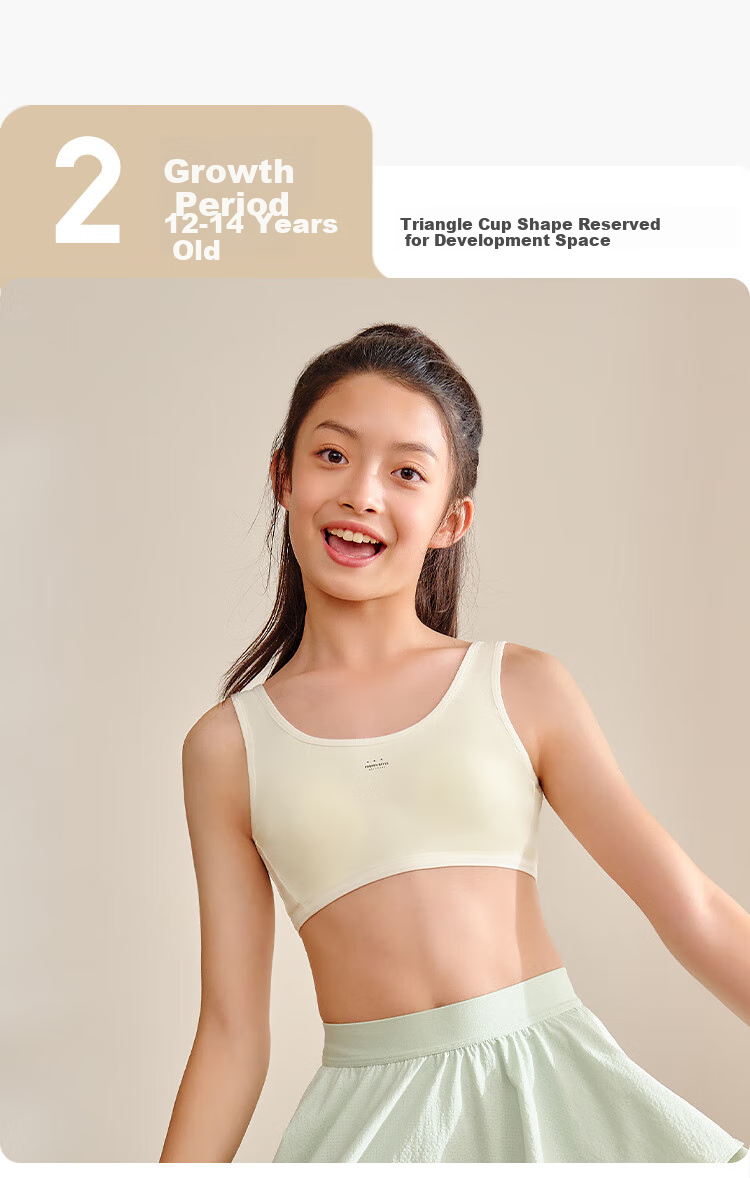 BALABALA Girls' Camisole Undershirt, Children's Underwear, Training Bra for Puberty, Anti-Nipple Show-Through, Summer Wear, 208925195004 5