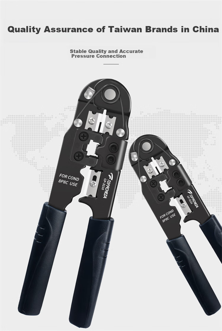 TOPFORZA Network Cable Crimper, RJ45 Connector Crimping Tool, Electrician's Wire Cutter, 8P Single-Port Network Crimping Pliers, CP-3210 2