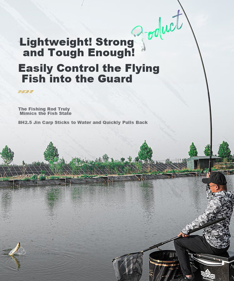 Handing No. 1 Black Pit Fishing Rod, Handheld, 6h8H19 Tuning, Ultra-Light And Ultra-Hard Black Rod, Luo Fishing Rod, Flying Crack Fishing Rod, 3.3m 10