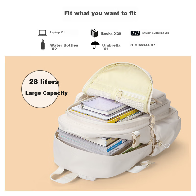 V.NINE Backpack for Middle And High School Students, Unisex Laptop Bag 14/15.6 Inch, College Student Travel Backpack