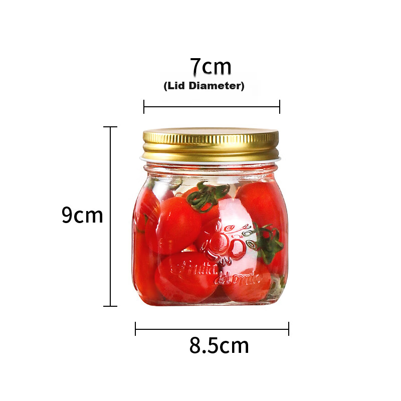 BJ Airtight Jars, Set of 6, 300ml Honey Bottles, Canned Food Jars with Lids, Jam Jars, Coffee Bean And Tea Leaf Storage Containers, Glass Storage Jars