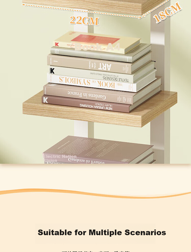 Anerya Invisible Bookshelf, Floor-Standing Wall-Mounted Living Room Corner Shelf, Narrow Gap Storage Rack for Small Books, 6 Tiers 10