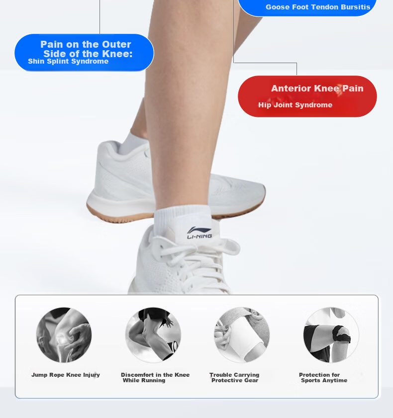 Li-Ning Patellar Strap Knee Brace Professional Sports Protection for Meniscus Injury, Badminton, Running, Hiking Knee Joint Protector 1