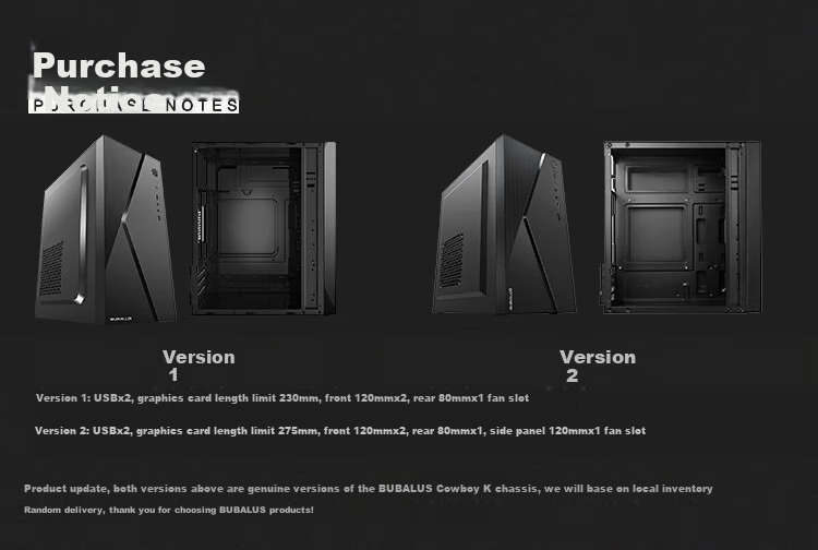BUBALUS Reibo Black Desktop Computer Tower Case (Supports ATX Motherboard, Supports Optical Drive, Compatible with Multiple Hard Drives, Long Graphics Card Support, Cable Management on The Back, USB 3.0) 1