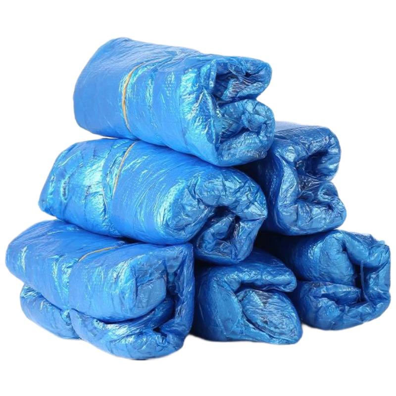Anxiaoxia Disposable Waterproof and Oil-proof Sleeve Covers for Restaurant and Home Kitchen, Thickened PE Sleeves, Thickened Blue [100 Pieces] AGST03