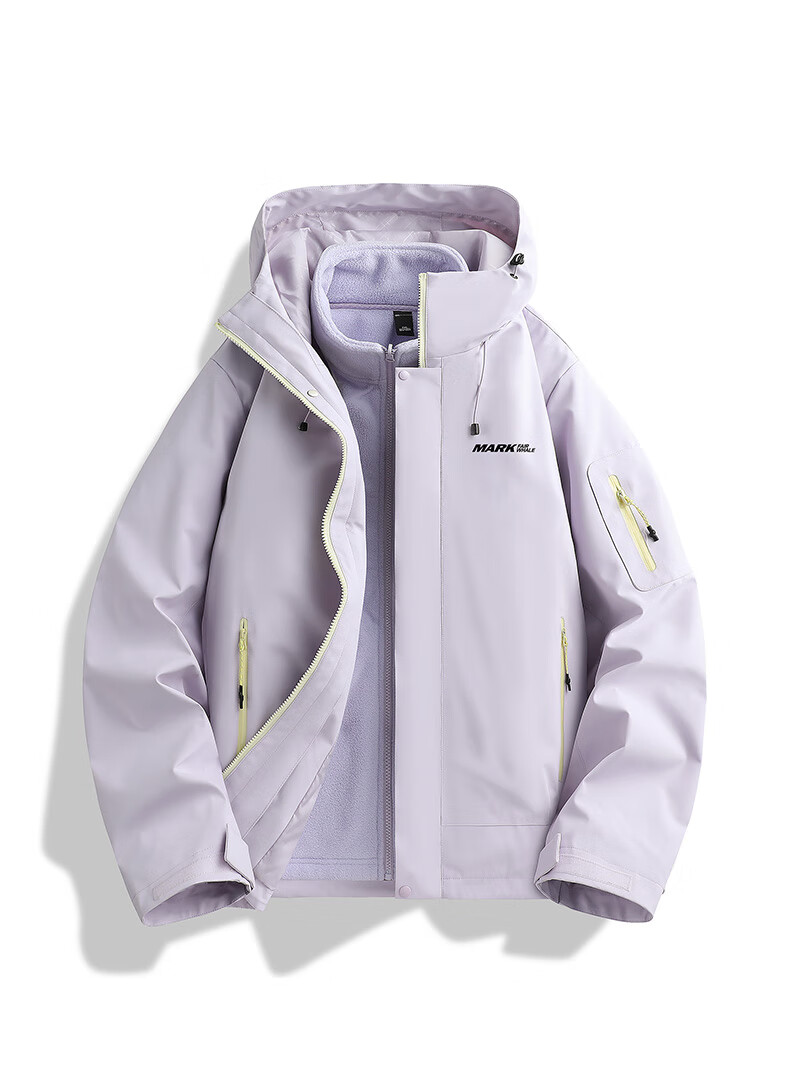 MARK FAIRWHALE 3-in-1 Detachable Jacket Unisex 2025 Autumn Winter Outdoor Water-Repellent Workwear Khaki XL 10