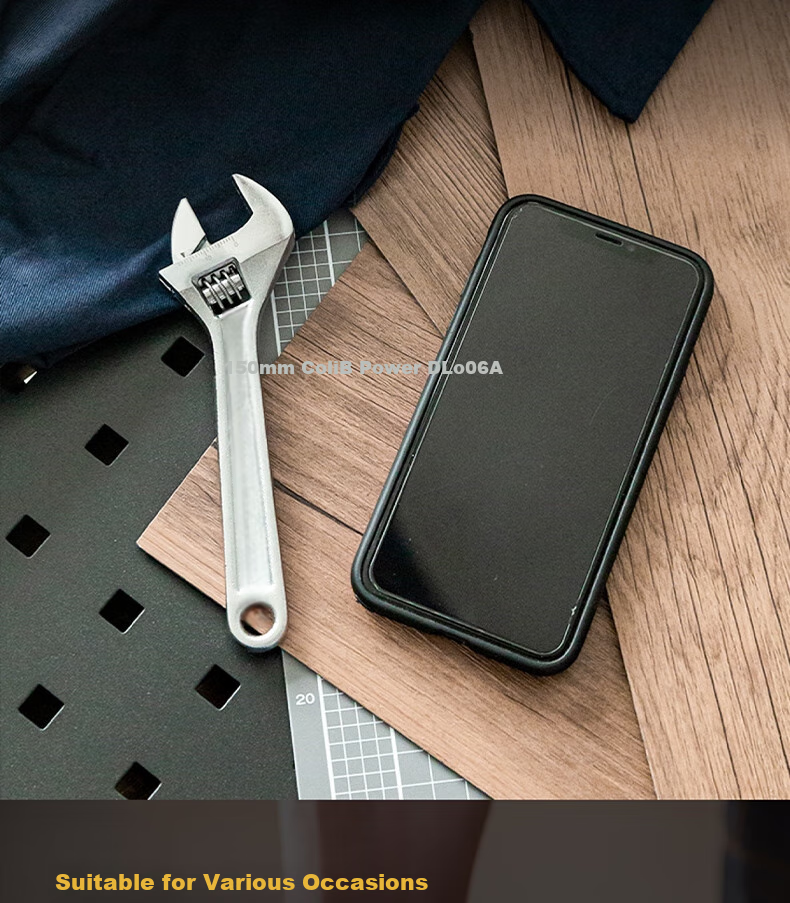 DELIGONGJU Tool, Light Handle Adjustable Wrench, Silver, 6 Inches; DL006A (New And Old Versions Shipped Randomly) 6
