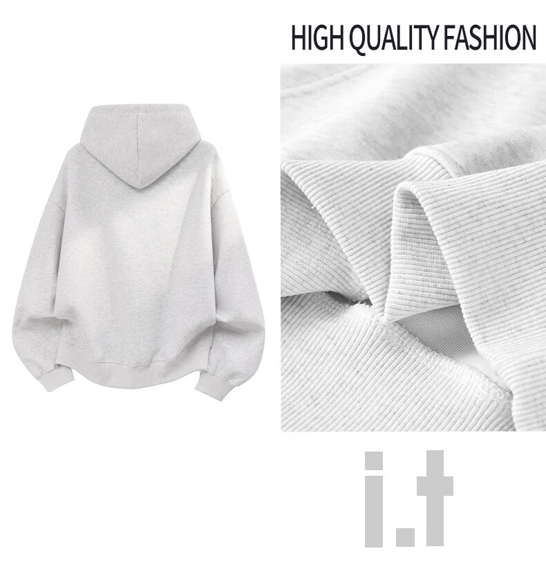 :CHOCOOLATE IT Heavyweight Hoodie Men Spring Autumn New American Style Casual Pullover Black XL 3