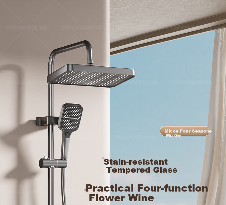 MICOE Bathroom Shower Set, S3 Series Gunmetal Gray, Multi-Functional High-Pressure Shower Head Complete Kit 1