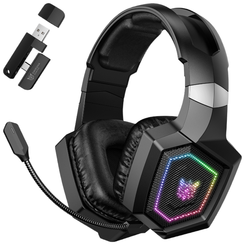 ONIKUMA Tri-Mode Gaming Bluetooth Headset Over-Ear High-Quality Call Noise-Cancelling Low Latency Wireless Headphones with Mic for PC Mobile Tablet Multi-Compatible Birthday Gift