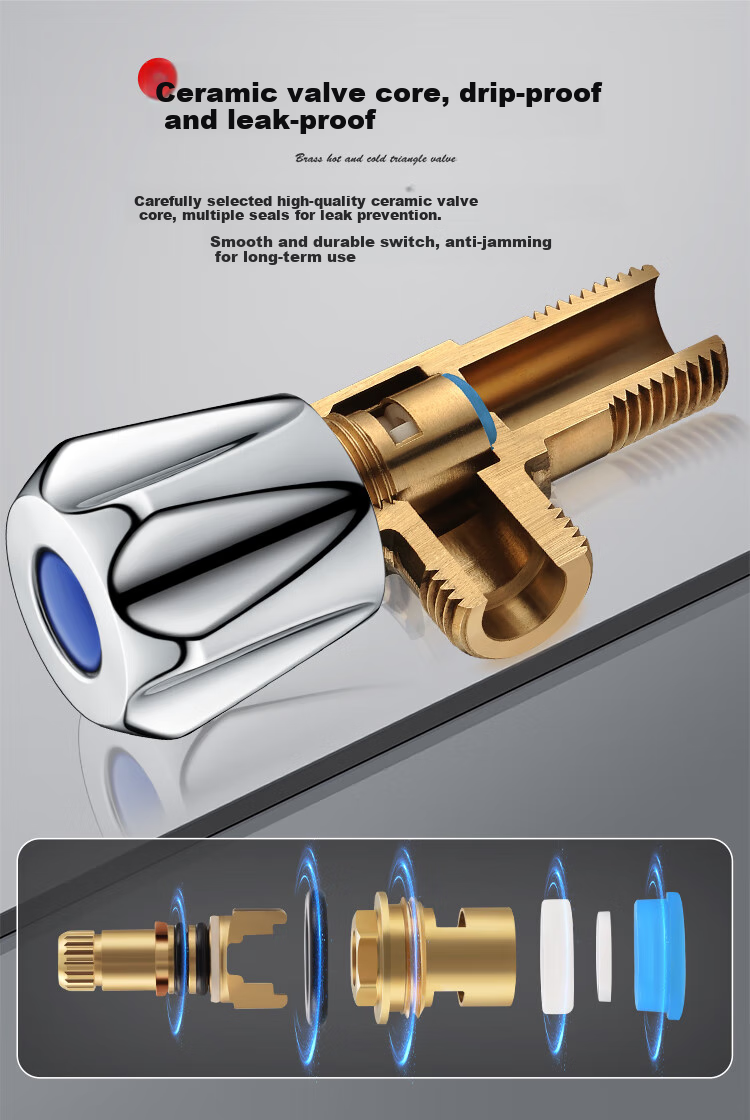 Larsd Thickened Angle Valve, High Flow Cold And Hot Water Quick-Open Triangle Valve, Eight-Shaped Valve, Stop Valve, 1/2 Inch Inlet And Outlet LD112C 9