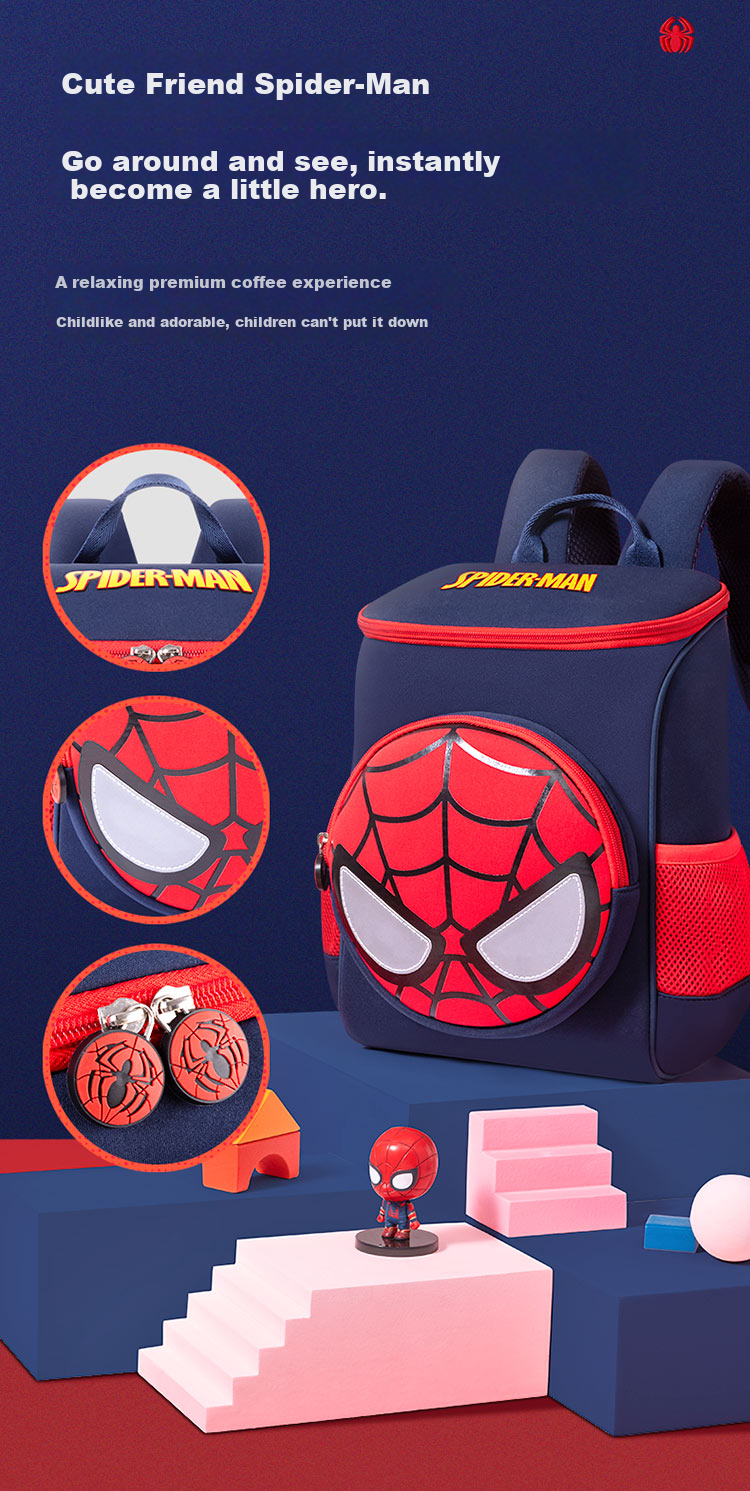 Disney Children's Backpack for Kindergarten Ages 3-6, Lightweight Breathable Outdoor Travel High-Quality Boys' Backpack Small Bag Spider-Ma 3