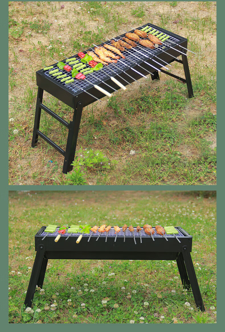 Lingdongli & Muhuo Mini Portable Charcoal Grill, Foldable Barbecue Rack for Home Use, Compact Charcoal Grilling Stove 11