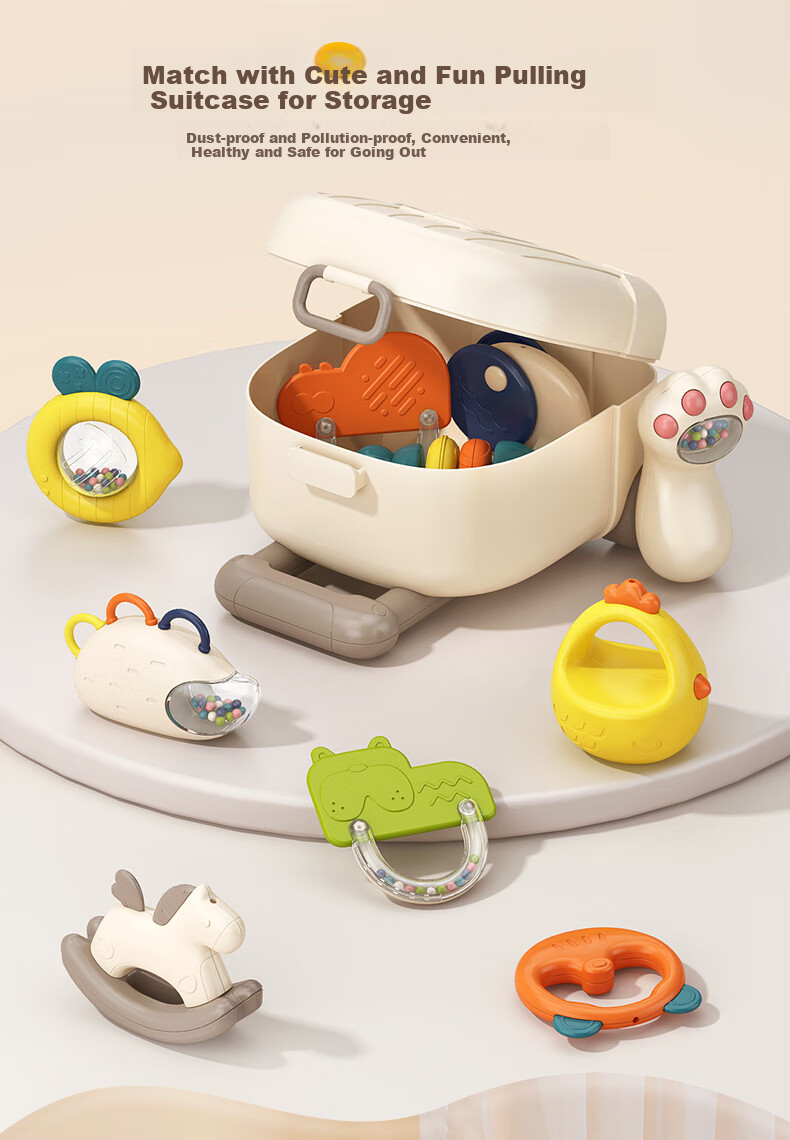 Beiyinmei Baby Toys Newborn Welcome Gift Box Soothing Rattle 0-1 Year Old Grasp Training Supplies Full Moon Gift Box 6