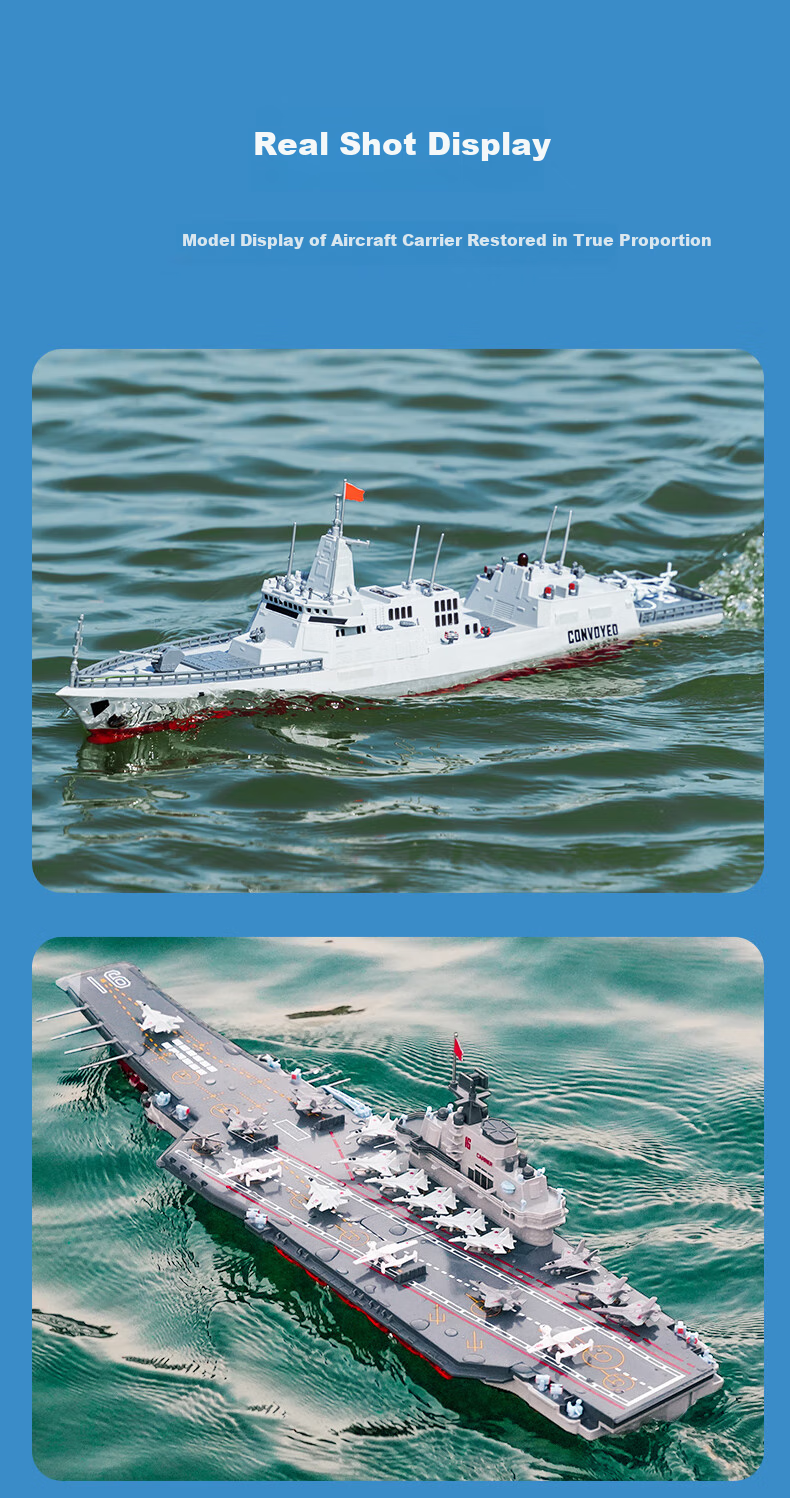 JINGDA TOYS Electric Remote Control Ship, Liaoning Aircraft Carrier Toy, Boys' Birthday Gift 12
