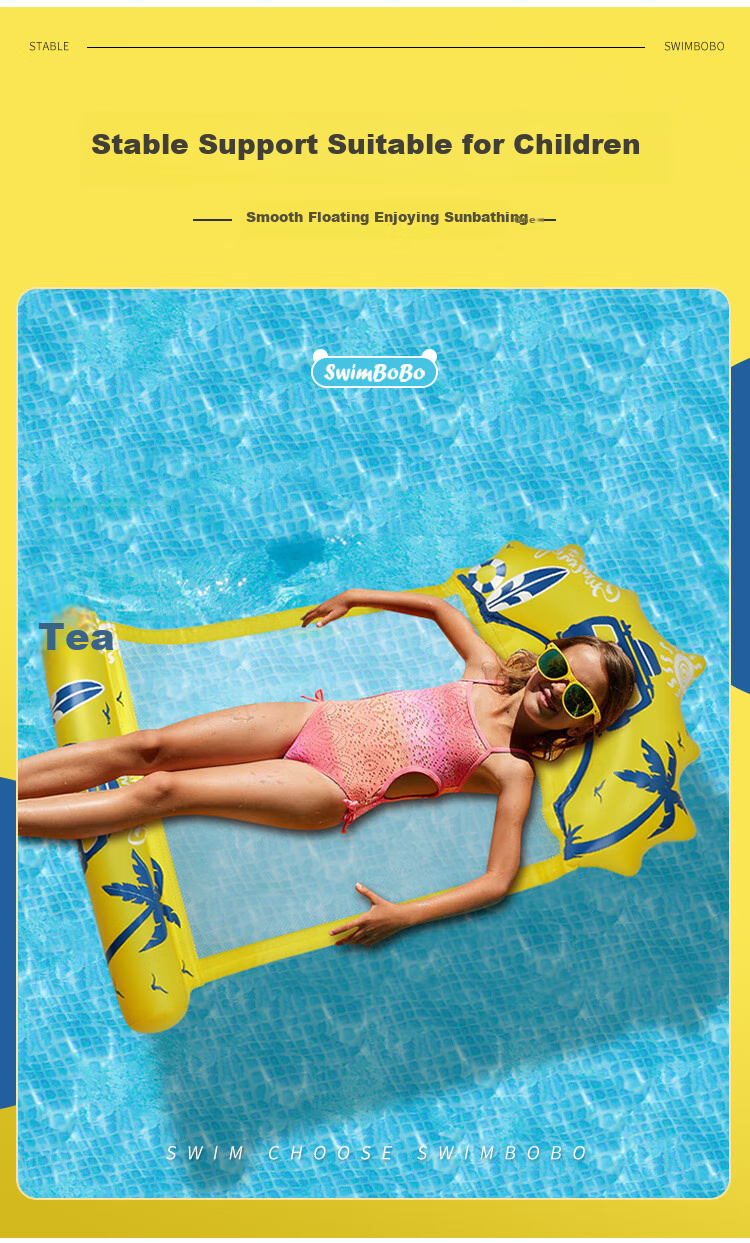 Swimbobo Outdoor Inflatable Lounge Chair for Adults And Children, Swimming Ring, Floating Bed, Water Play Buoyancy Board, Backrest Mesh Float 5