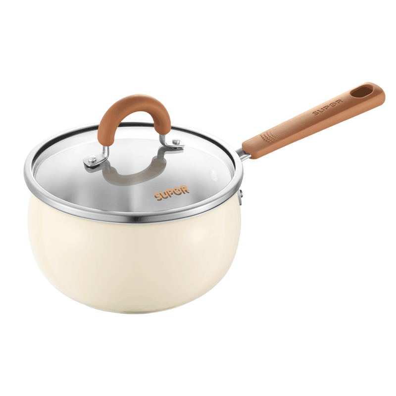 SUPOR Small Milk Pot Round Large Belly Baby Food Pot 316 Stainless Steel Hot Milk Noodle Soup Pot ET18ACDS02