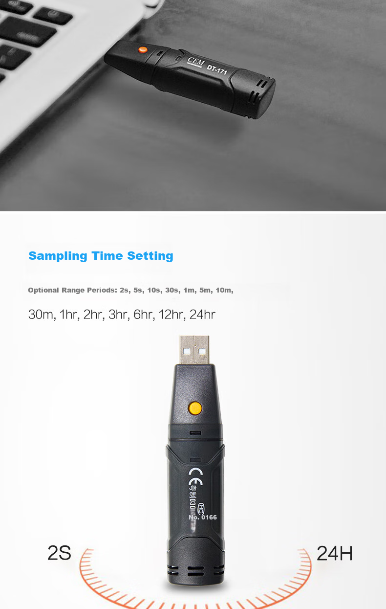 CEM DT-171 Temperature And Humidity Data Logger, Indoor Temperature And Humidity Measurement Recorder with USB Transfer 3