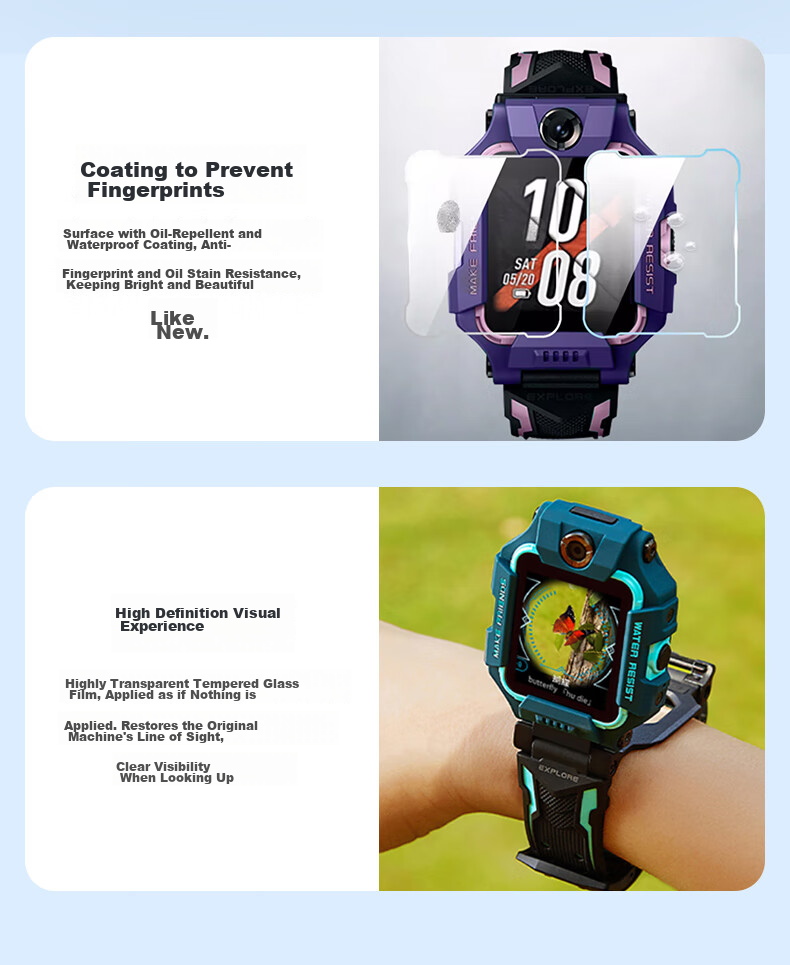 BIAZE [3 Pieces Premium] Screen Protector for Xiaotiancai Children's Smartwatch, Tempered Glass Film for Xiaotiancai Z6A/Z6S, High-Definition Anti-Scratch Wear-Resistant Fingerprint-Resistant BM3 8