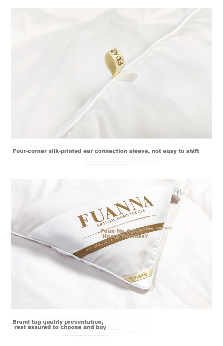 FUANNA Comforter, Spring And Autumn Duvet, Double Size All-Season Quilt, 30% Soybean Antibacterial Air Conditioning Bedding, Approximately 4.8 Jin (2.4 Kg), 203×229cm, White 13