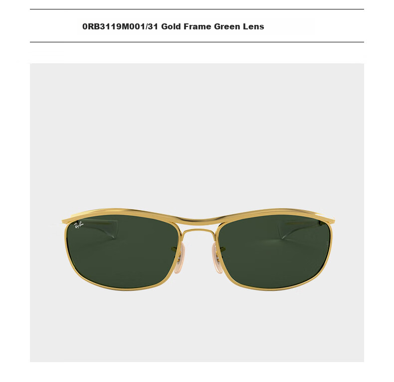 RayBan RayBan 0RB3119M 001/31 Gold Frame Green Lenses, Size 62 2