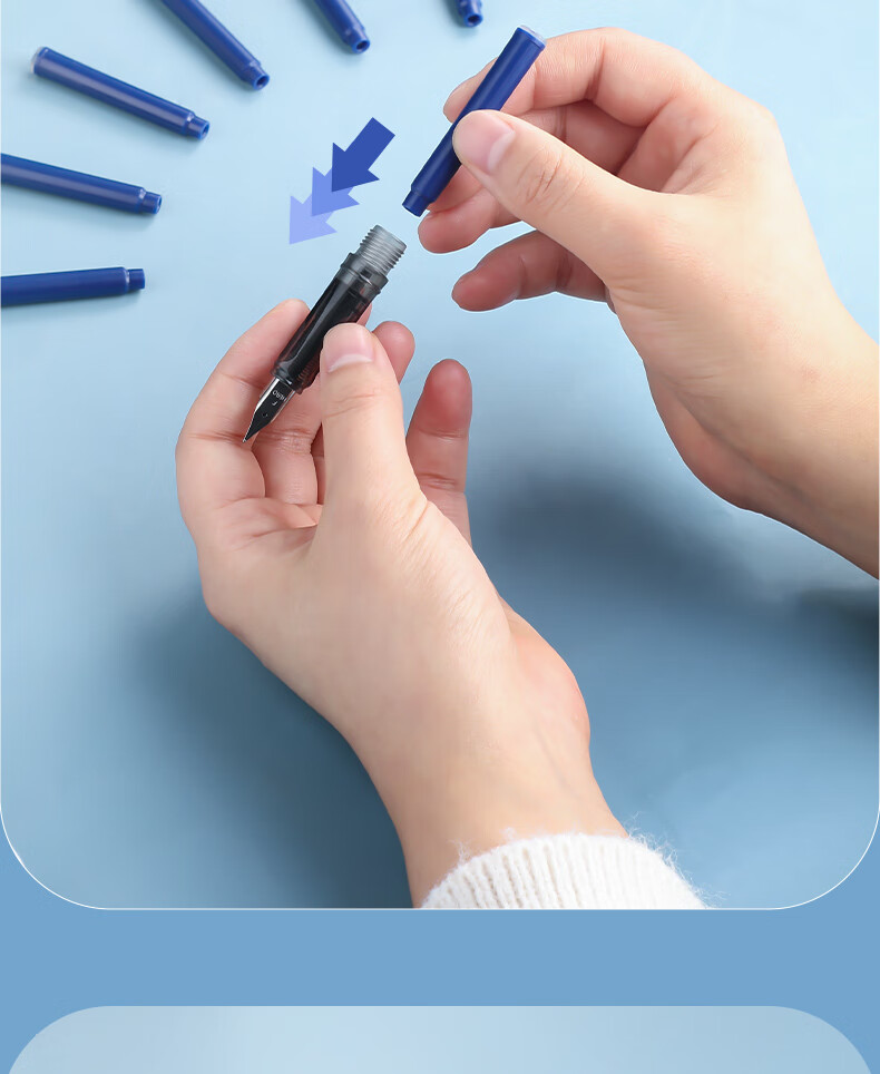 HERO Heat Erasable Ink Refill 2302RC for Handwriting Practice Replaceable Thermal Erasable Pen Refill 2.6mm Tip 10-Pack Blue-Black 1
