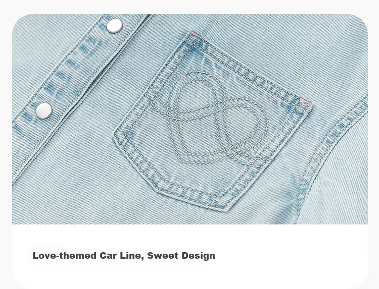 Balabala [balaOne] Girls' Long Sleeve Shirt 2026 Spring 100% Cotton Denim Fashion 4