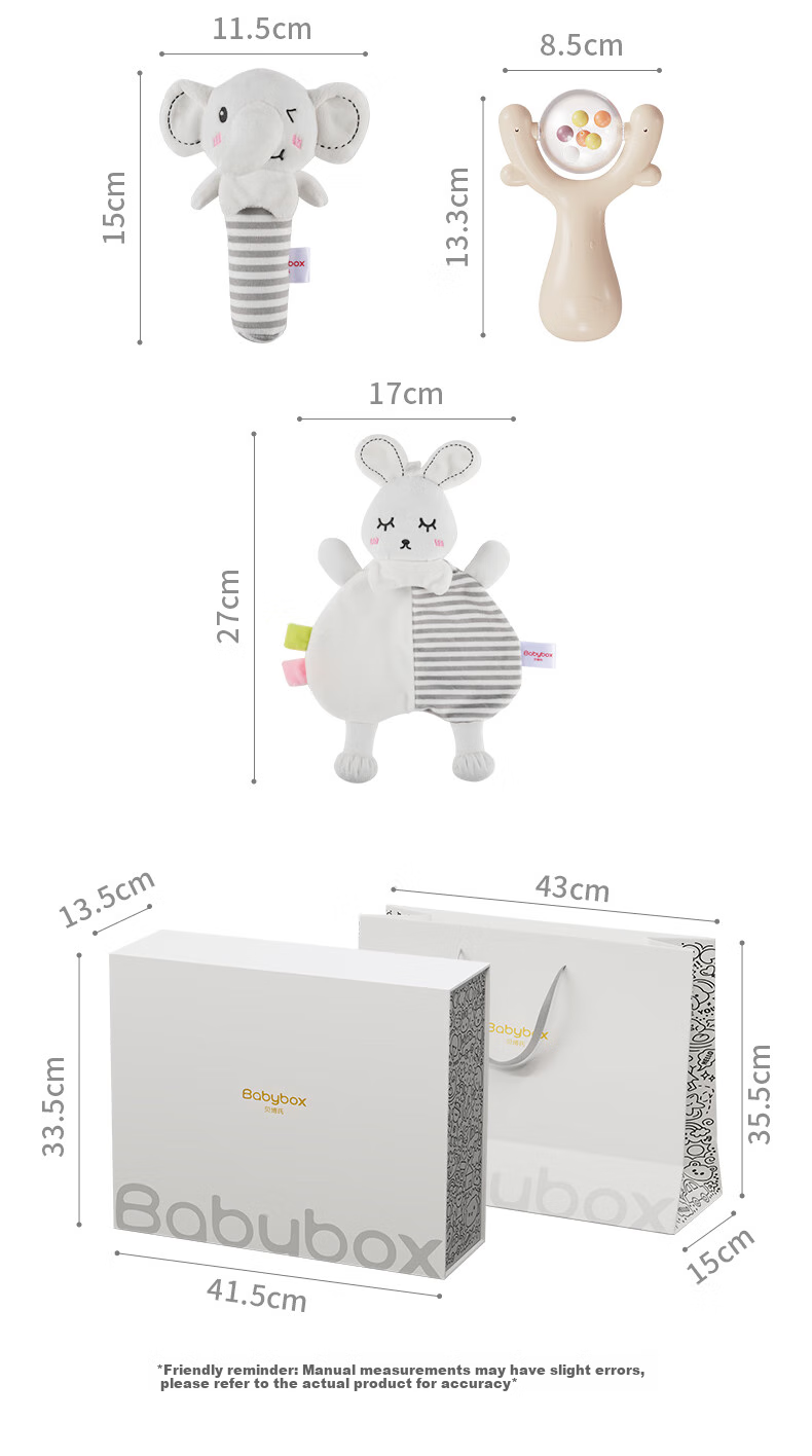 Beiboshi Babybox Newborn Welcome Gift Box, 0-1 Year Old Infant Soothing Rattle Toy Gift, Full Moon And First Birthday Present 18