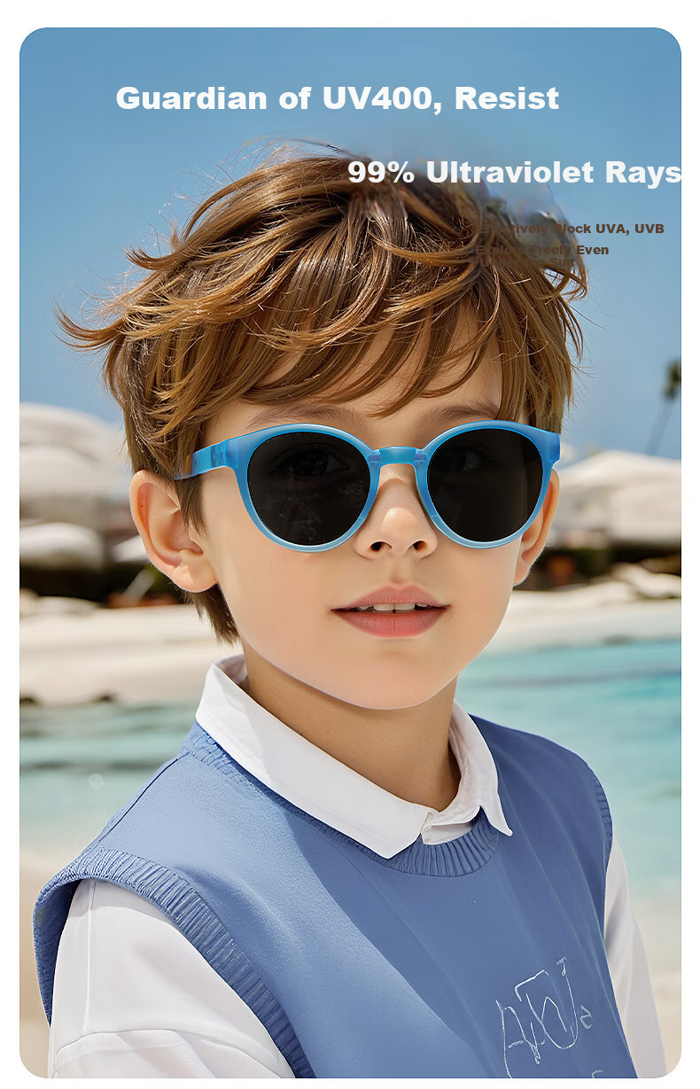 Mushe TR Children's Foldable Polarized Sunglasses, Outdoor UV Protection, Windproof Eyewear for Kids, Pink 1