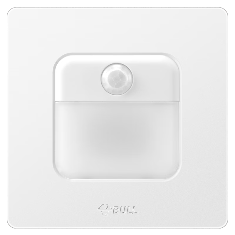 BULL Switch Socket G12 Series Human Body Sensor Footlight Cream Style 86 Type Panel G12D123 Twilight White