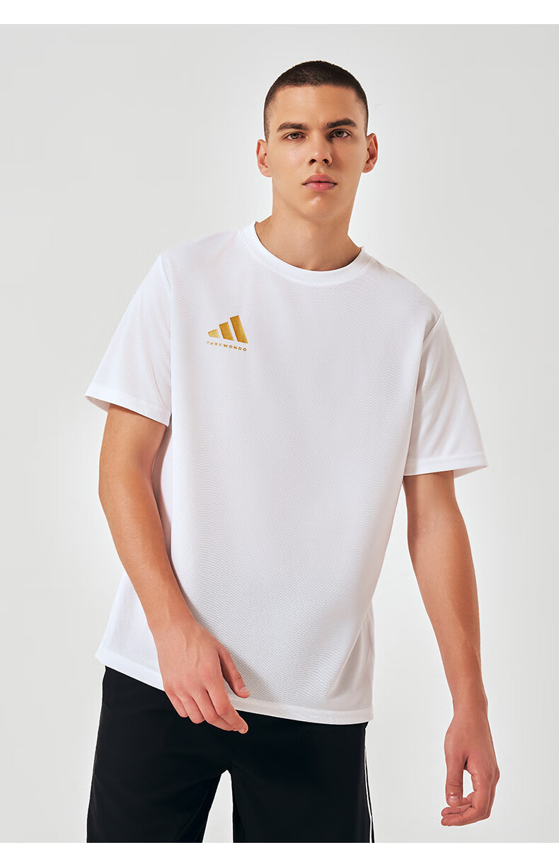Adidas Men's Summer Sports Quick-Dry Breathable Lightweight Round Neck T-Shirt [Quick-Dry] Dark Gray L 14