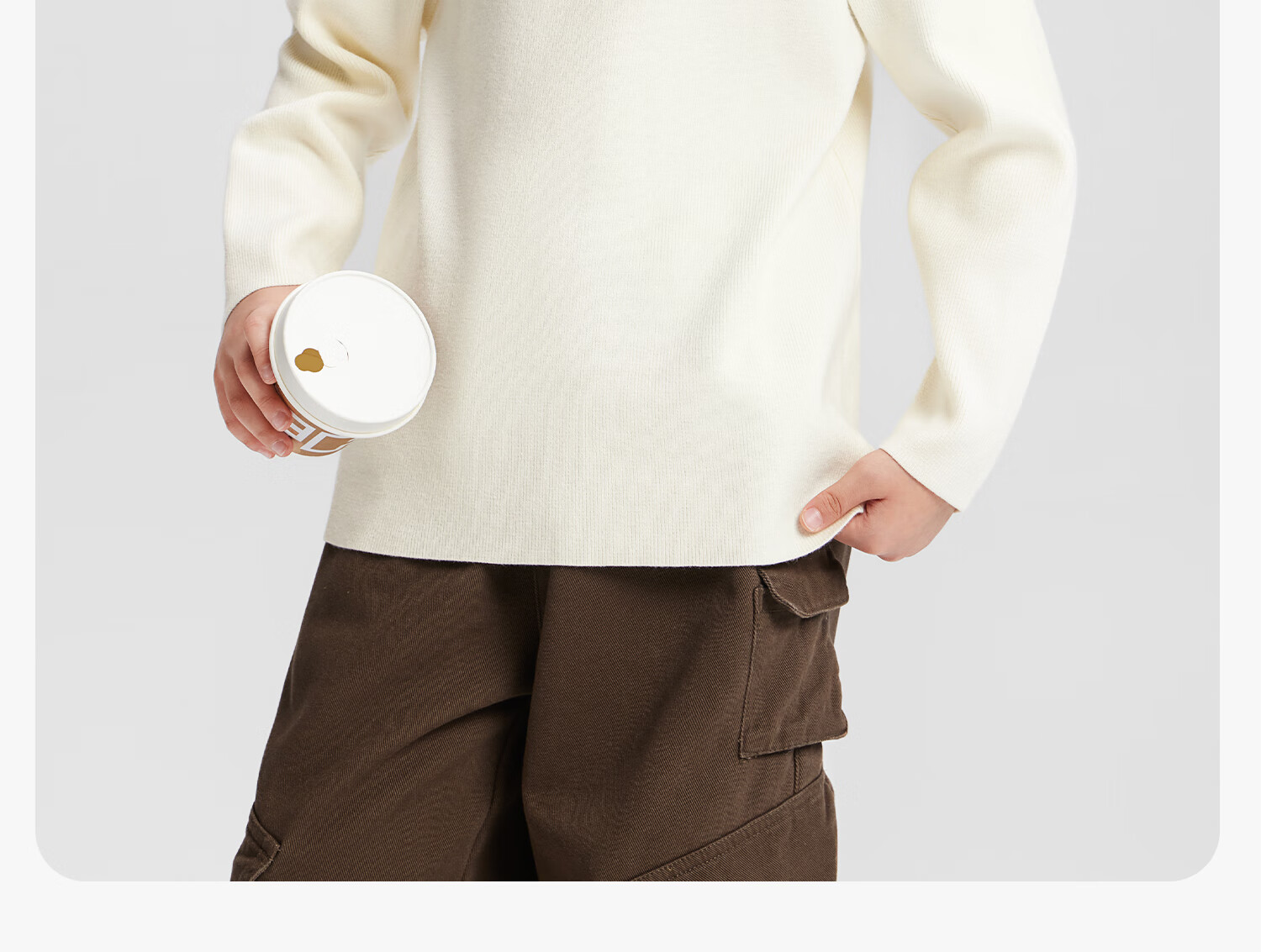 Zuo Xi Boys' Base Layer Sweater Big Kids Autumn Winter 2025 New Children's Half Turtleneck Knitwear Boys Gray 150cm 9