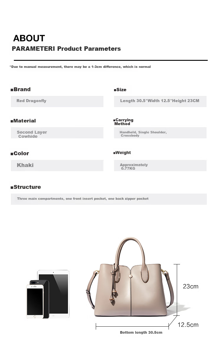 RED DRAGONFLY 2026 New Women's Handbag, Cowhide Crossbody Shoulder Tote Bag, Mother's Day Gift for Mom 9