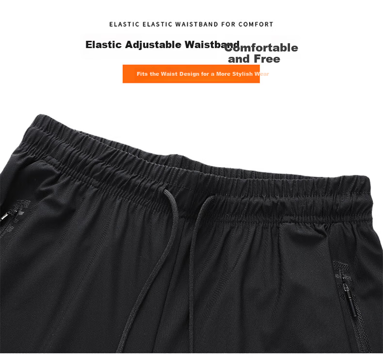 JEEP SPIRIT Men's Casual Pants, Summer Lightweight, Ice Silk Breathable Cool-Feeling Trousers, Loose Casual Sun Protection Pants, Black, XL 7