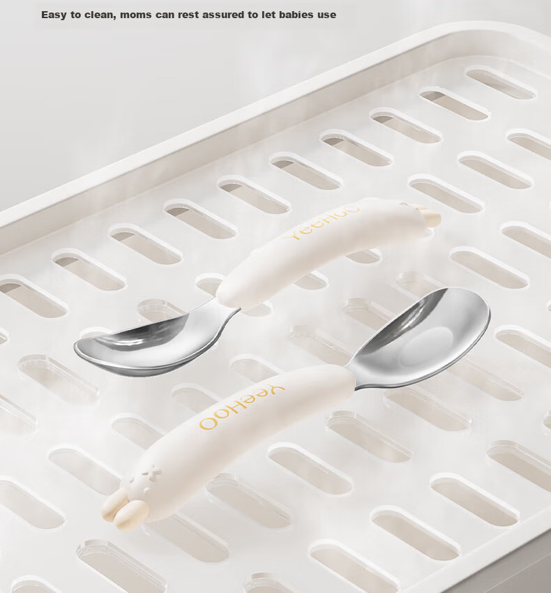 YEEHOO Baby Spoon for Feeding Training, Infant 316 Stainless Steel Practice Tableware Spoon for Complementary Food 11