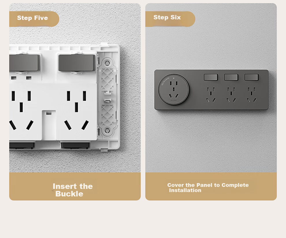 AUX KZ-GQY011 Multi-Outlet Adapter with Independent Switches, Dual USB And Type-C Ports, No Wiring Required, Gray Color, Safe Split Control, 3C Certified, Left Expansio 18