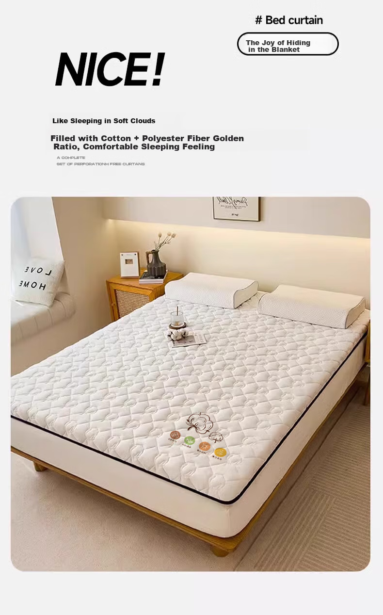 Nanjiren Class A Cotton Mattress, Xinjiang Cotton Mattress Pad, All-Season Student Dormitory Mat, Foldable Soft Pad, 120*200cm 2