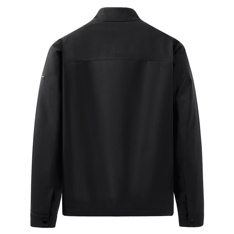 Dancing with Wolves [Level 4 Waterproof & Quilted Thickened] Warm Stand Collar Easy-Care Men's Executive Jacket 001 Black S